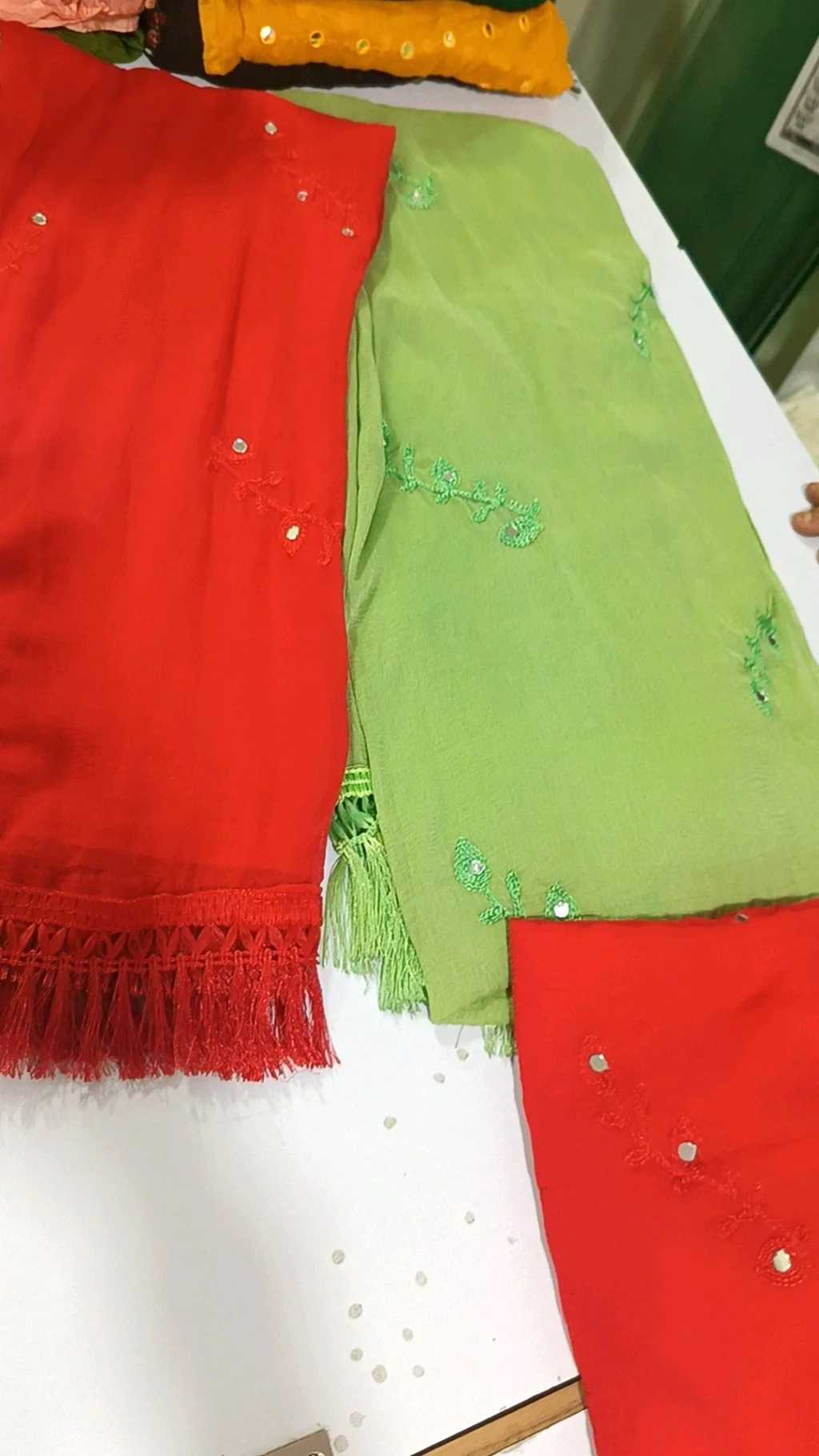 Mirror Work Chiffon Dupatta Collection(single piece) 2.5 meters thumbnail 2