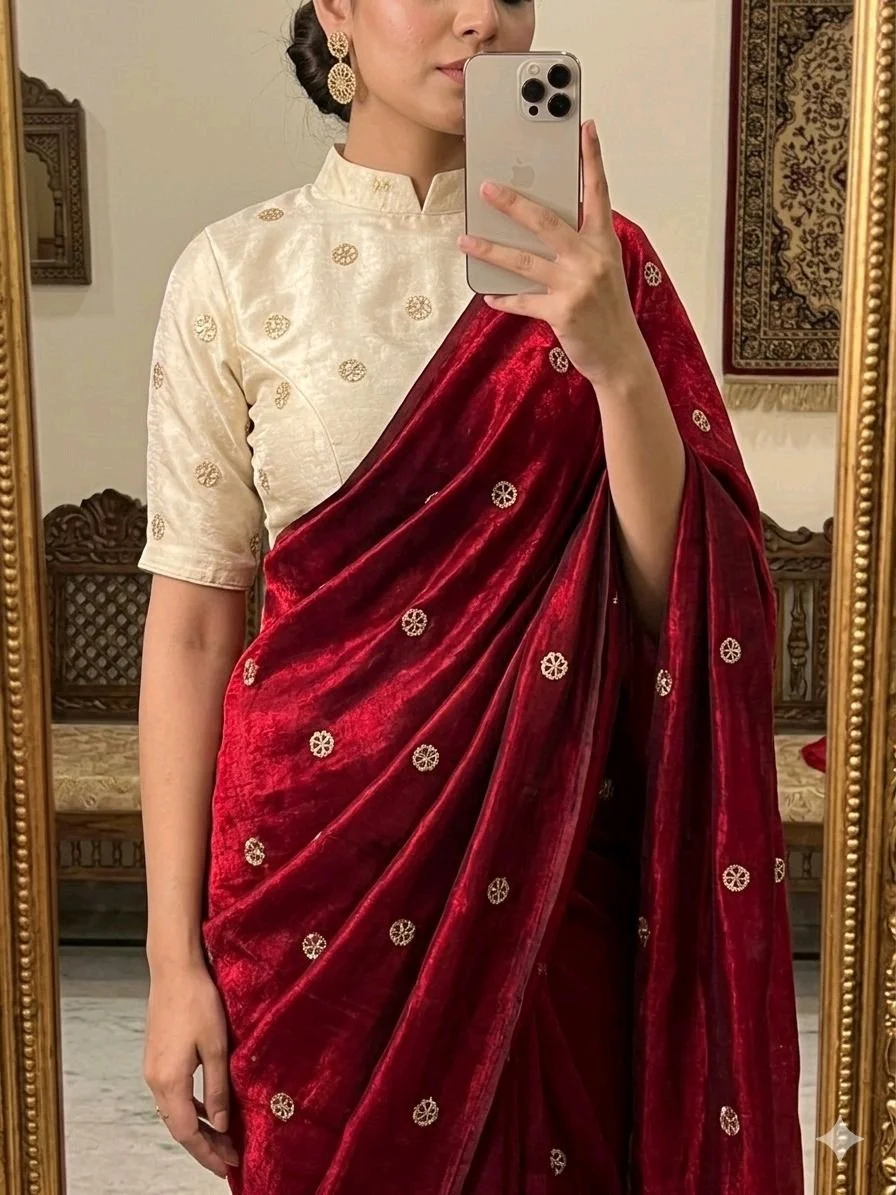 Space Sattin Sarees 1