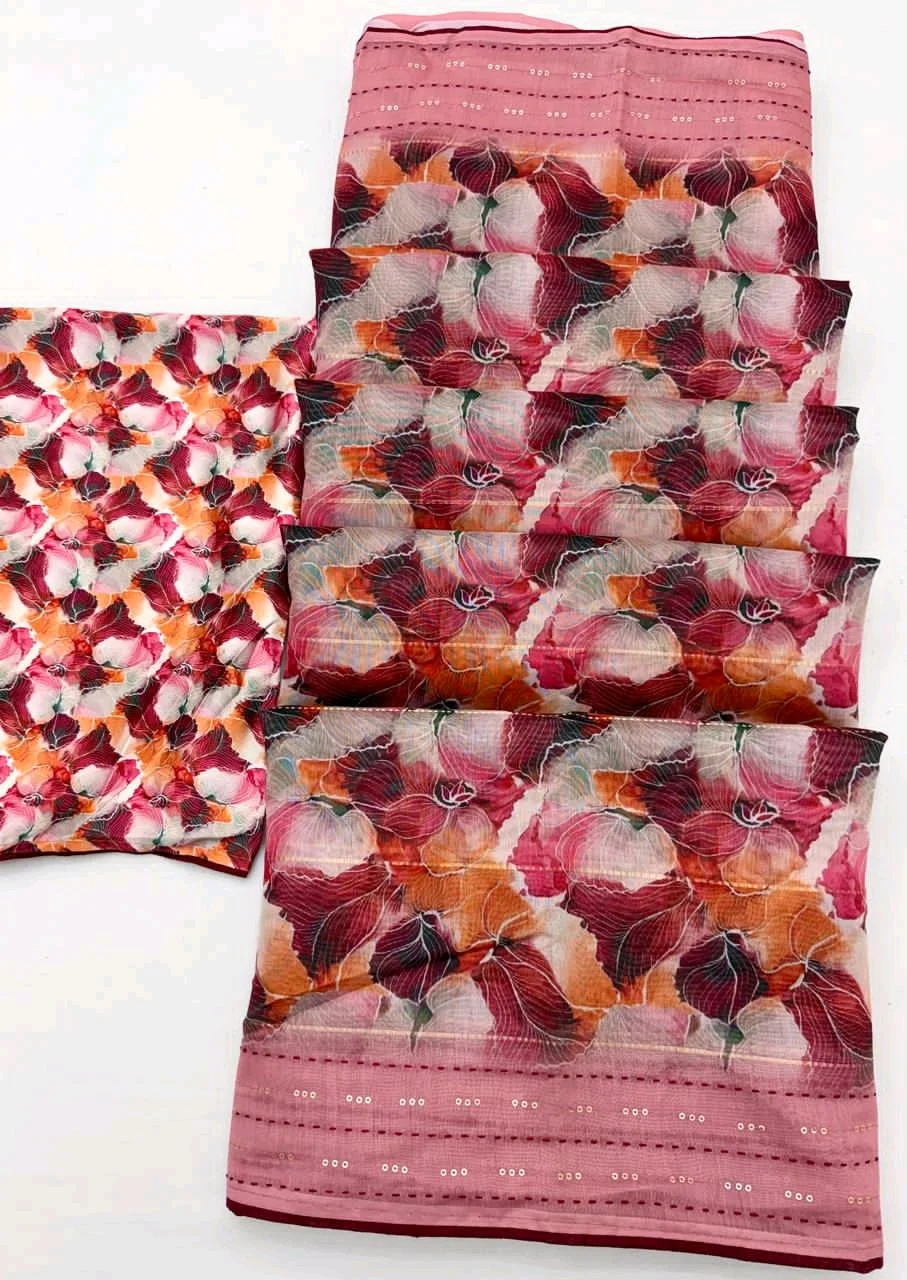 Soft Cotton Linen Sarees 4