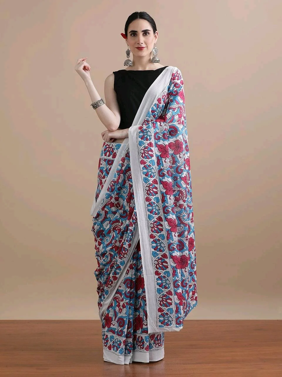 New updateBagru Block Print Cotton mulmul Sarees With Running Blouse Fabric:- Pure Mulmul (9280)Saree:-5.5m+ Blouse:- 1mPrice:- 700 thumbnail 8