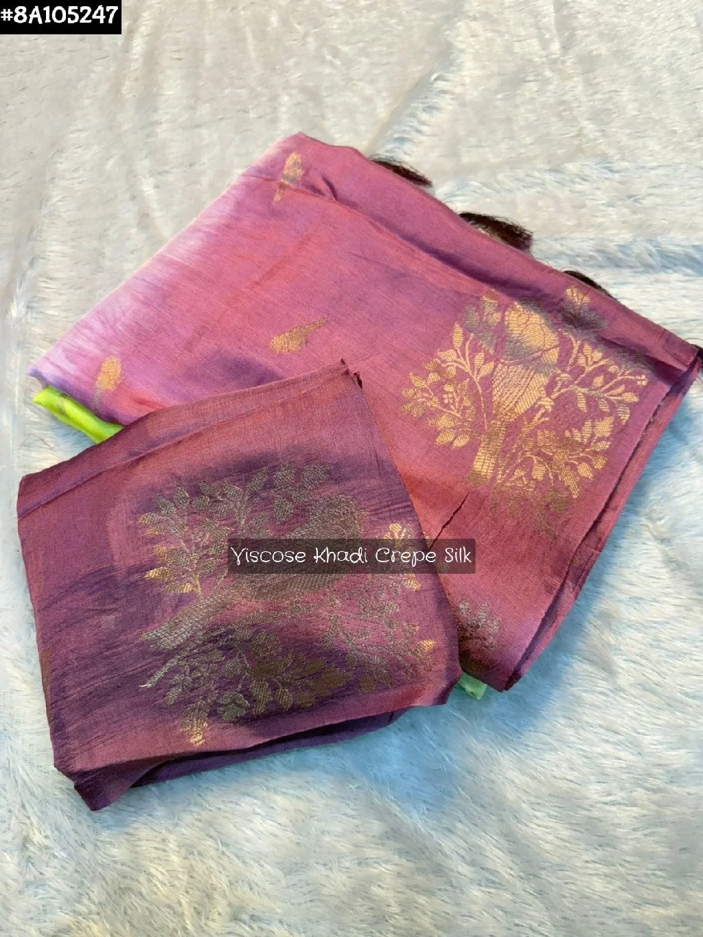Viscose Khadi Crepe Silk Ombre Saree thumbnail 2