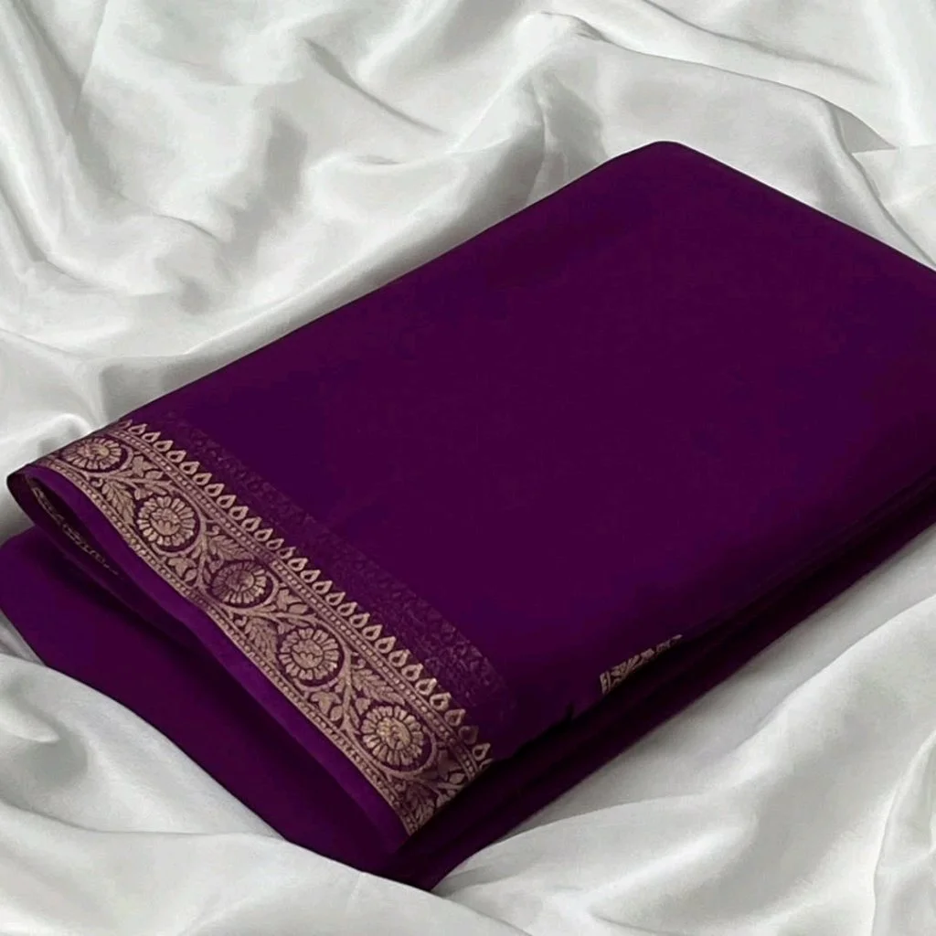 Semi Mysore Crepe Saree 6