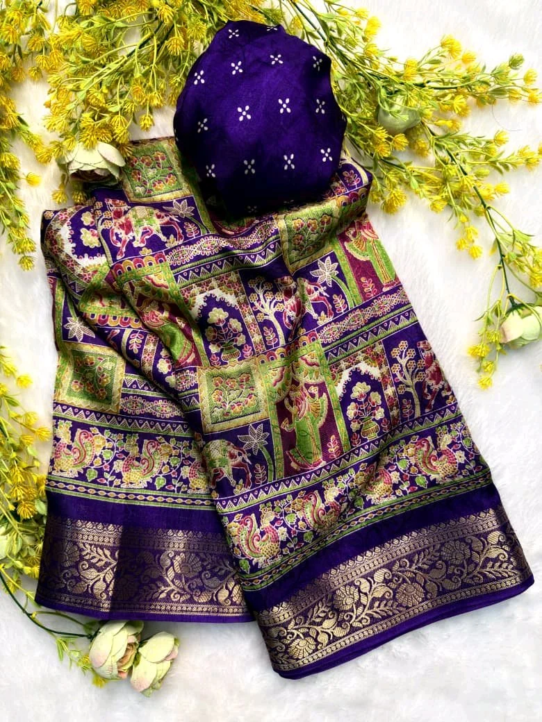 Ajrakh Marsh Mellow Sarees thumbnail 3