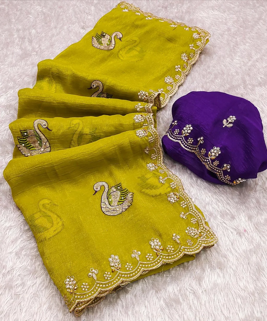 CRUNCHY CIFFON SAREES thumbnail 5