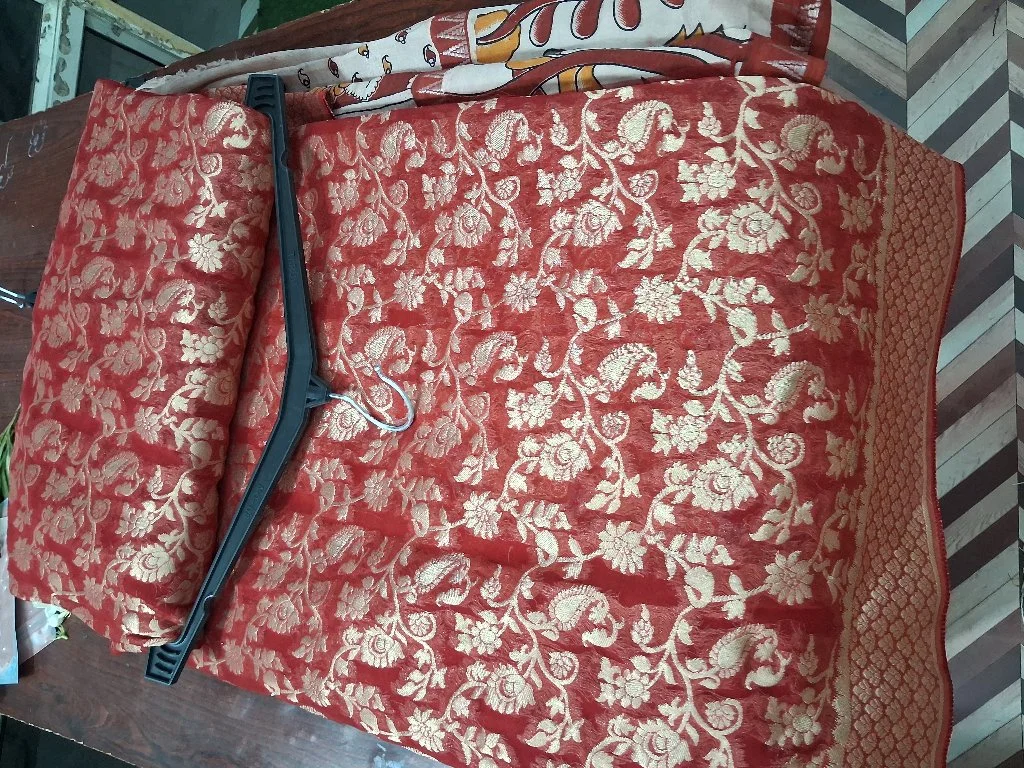 Red Banarasi Style Silk Saree