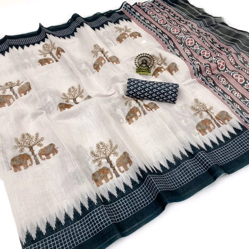 Sift Lenin Cotton Blend Saree thumbnail 4