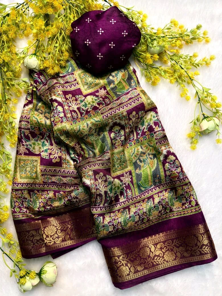 Ajrakh Marsh Mellow Sarees thumbnail 4