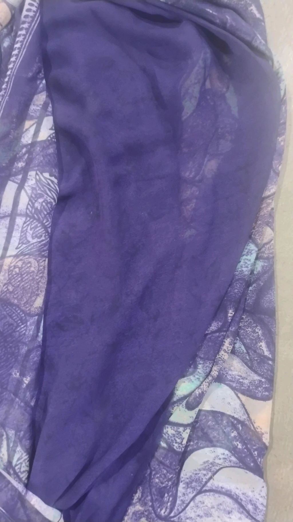 Combo Offer Purple Abstract Print & Aqwa Blue Chiffon Saree 2