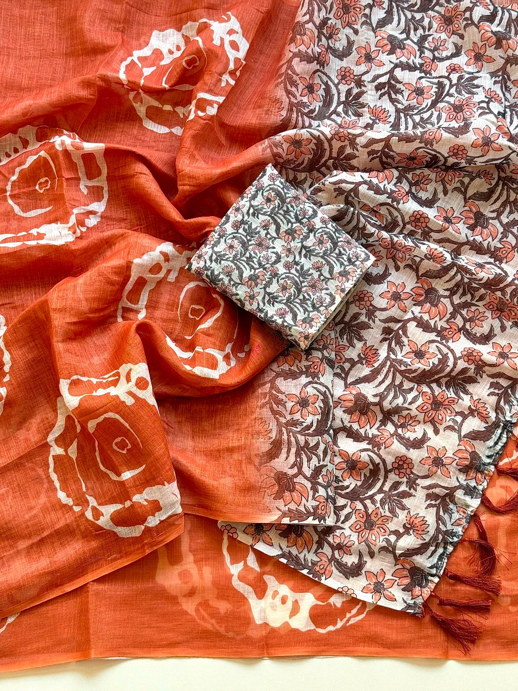 Soft Cotton Lenin Abstract Floral Print Fabric thumbnail 6