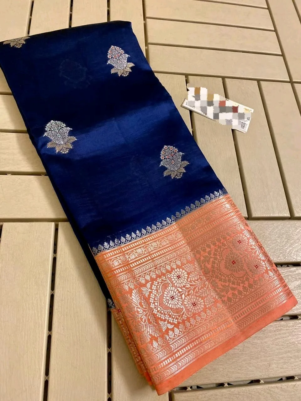 Semi Raw Mango Sarees With Zari Border thumbnail 3