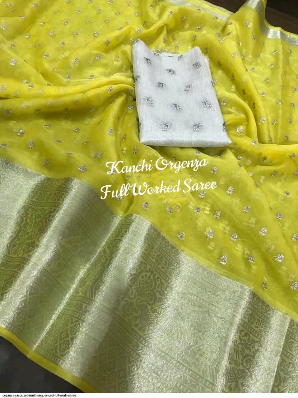 Kanchi Organza Full Worked Saree thumbnail 7