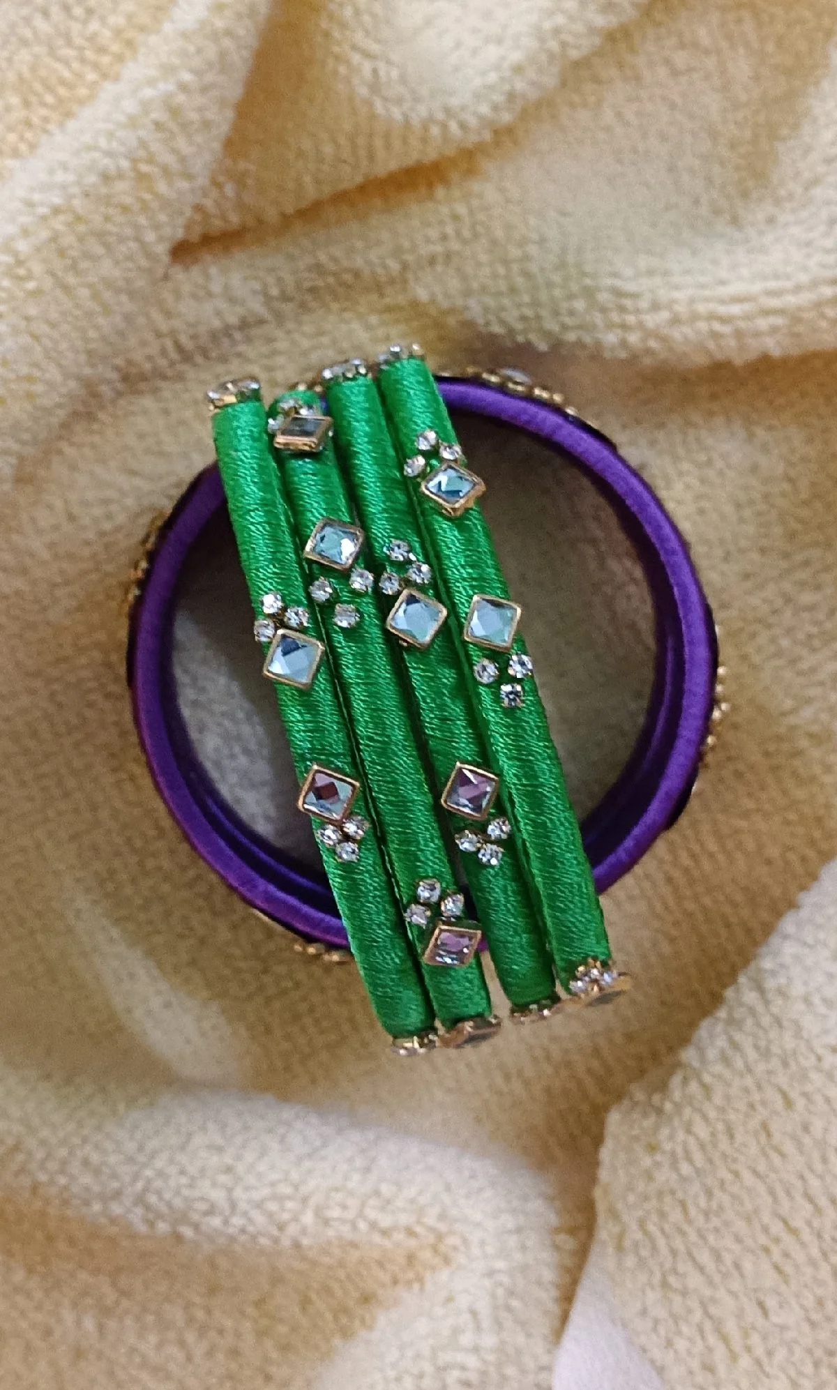 Royal Kasu-Work Silk Thread Bangles thumbnail 4