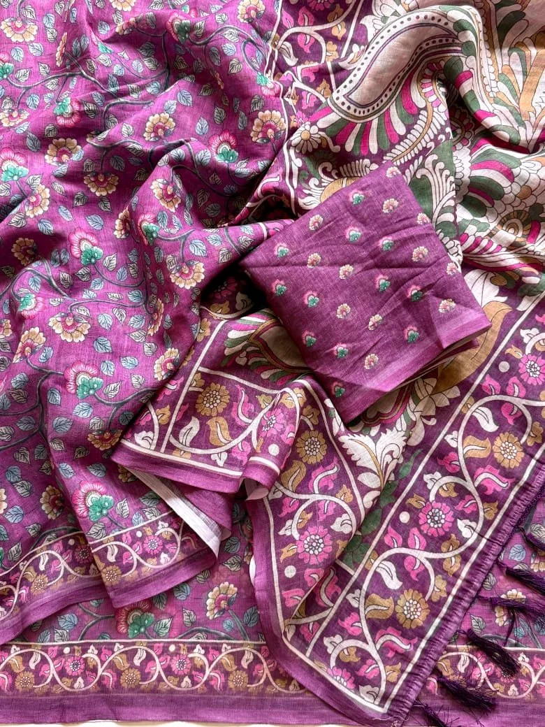 Sift Lenin fabric Saree 1