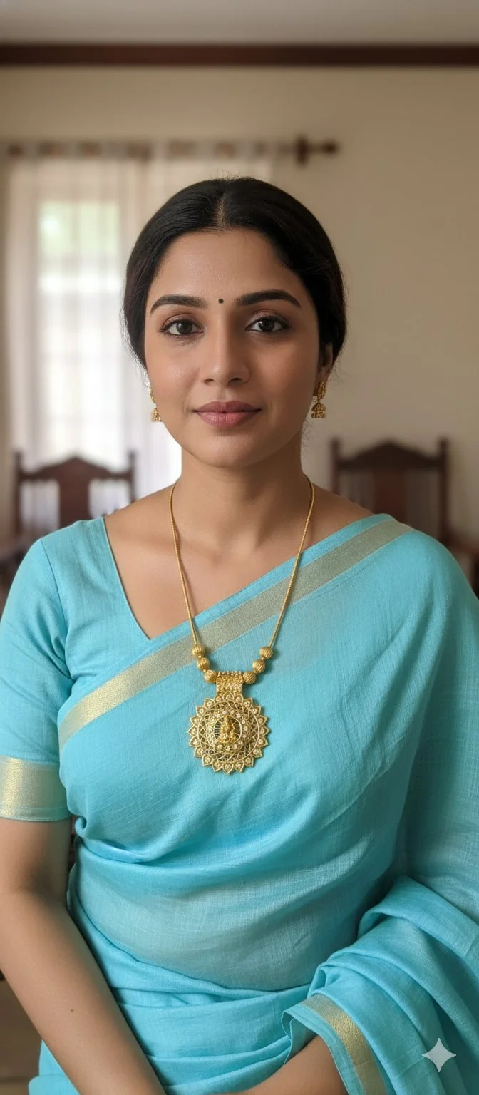 Gold Toned Lakshmi Temple Necklace Set with Jhumka Earrings