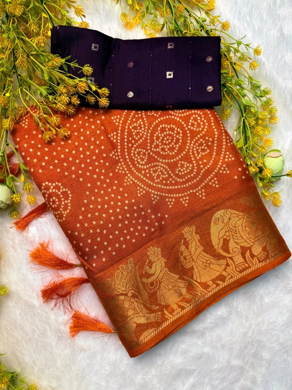 NEW DOLA CREPE CRUSHED SAREE 5
