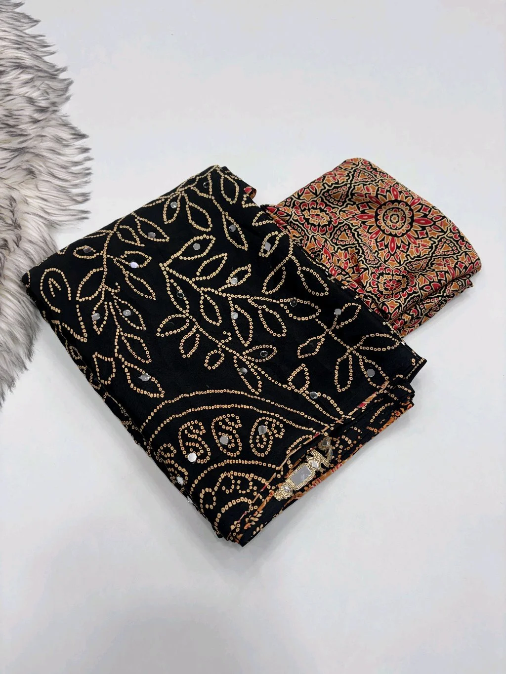Pure Arjakh Satin Saree thumbnail 1