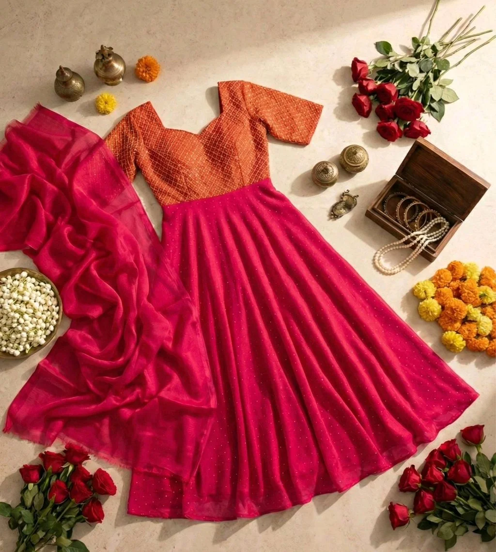Space Silk Anarkali Dress 4