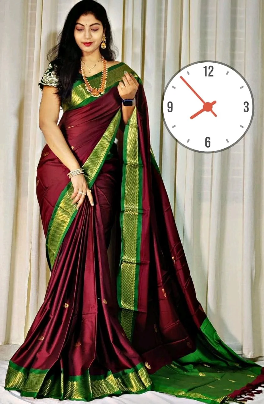 Cotton Silk Gold Boarder Saree 1