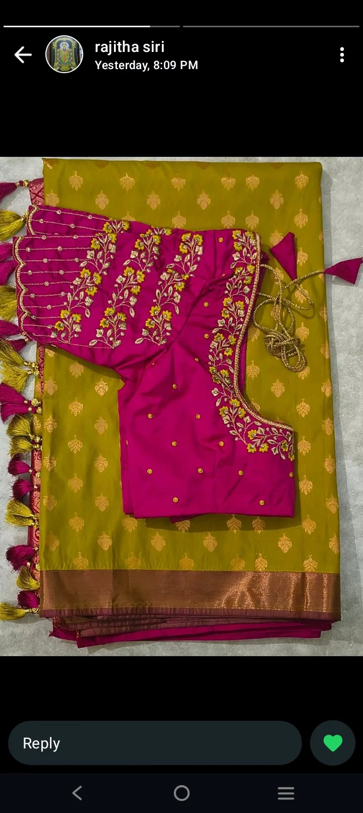Muggam work Magenta Embroidered Blouse