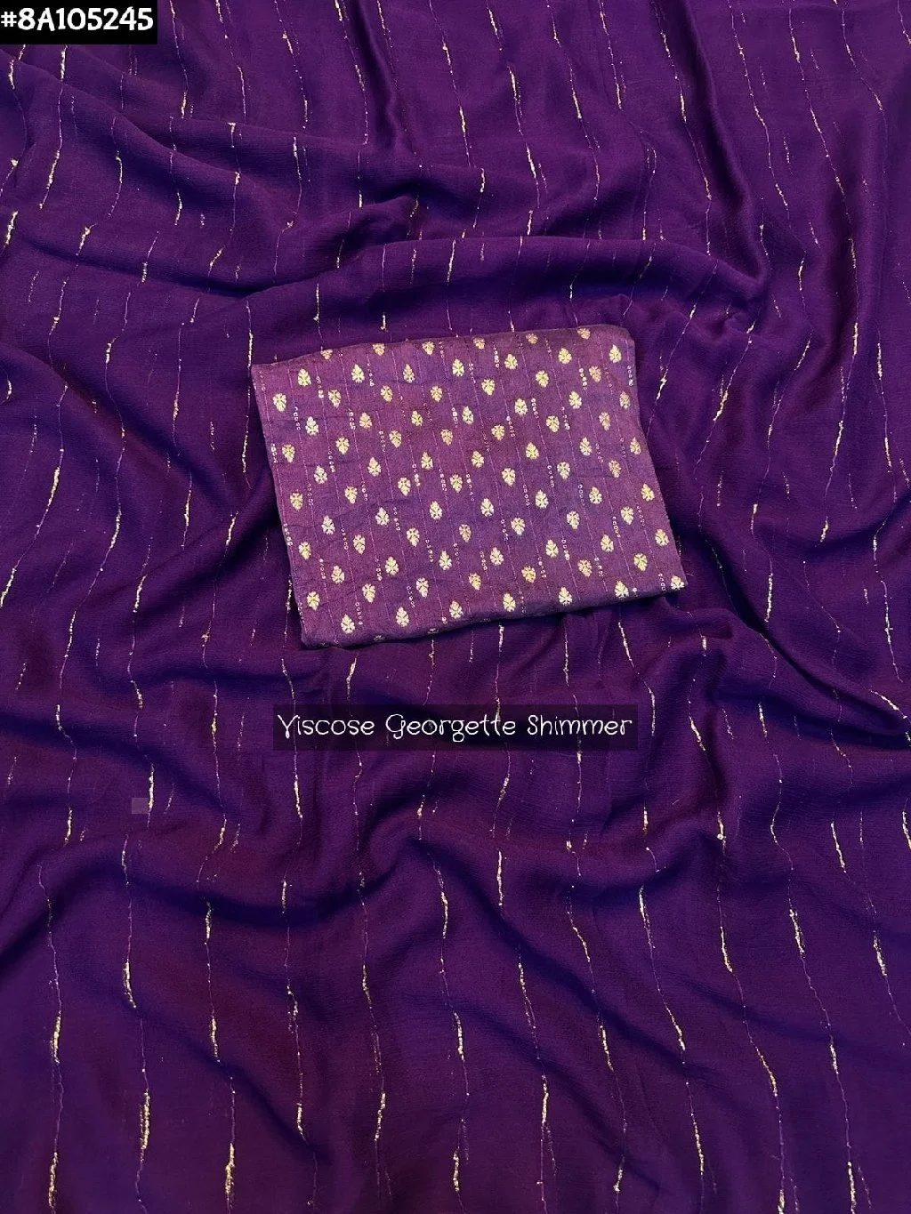 Viscose Georgette Shimmer Fabric with Striped Design 4