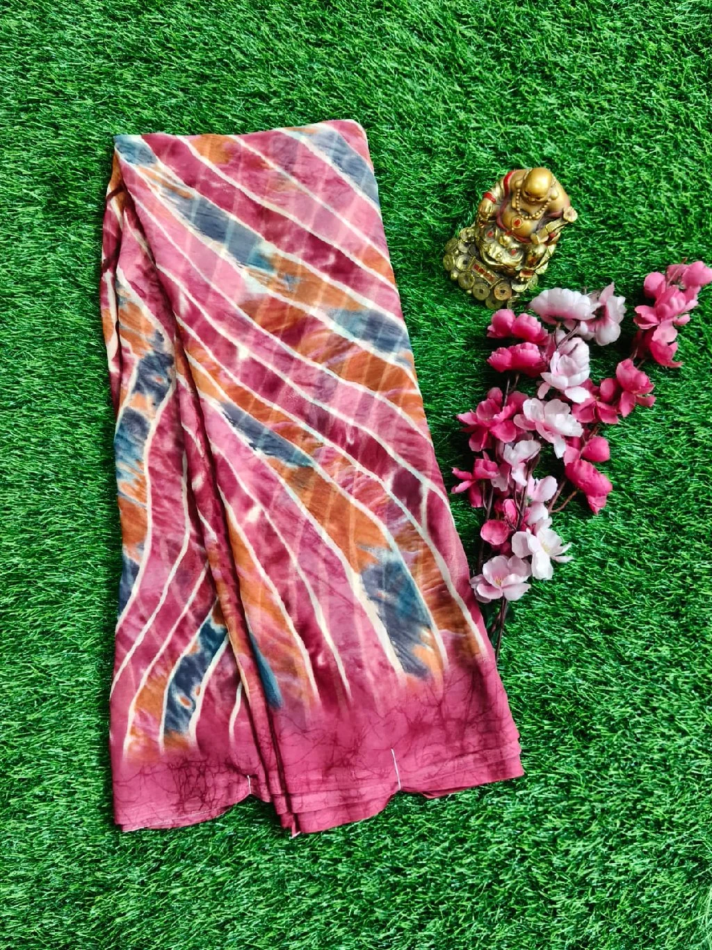 Multi-Color Leheriya Pattern Saree