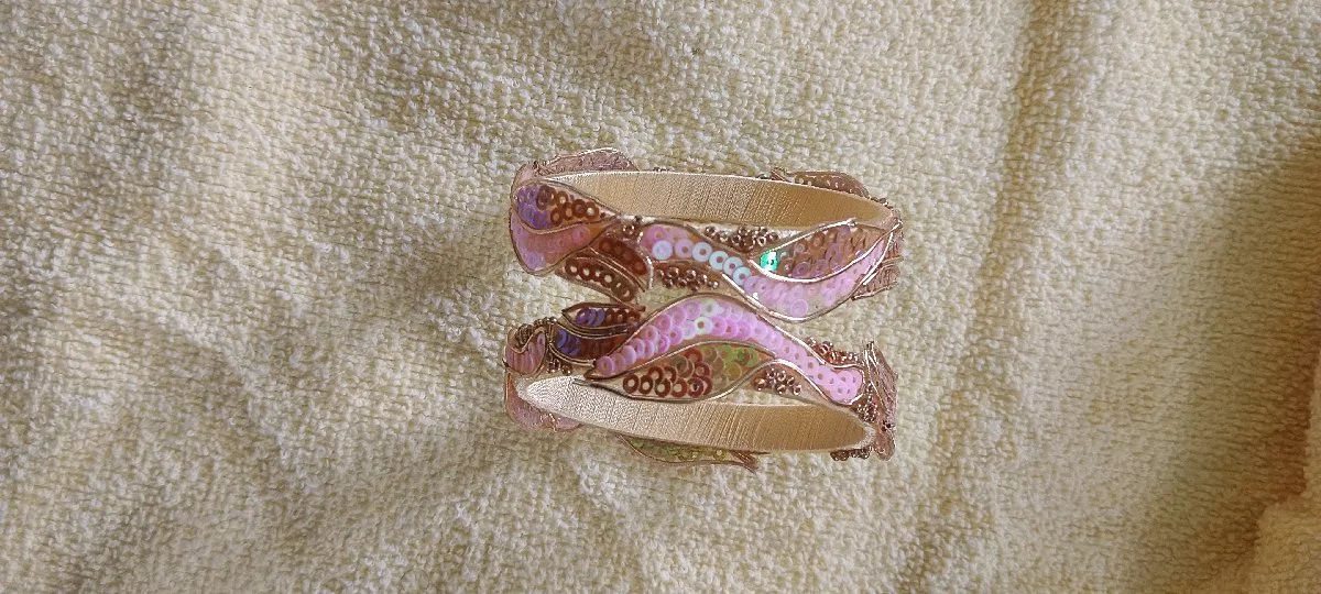Pastel Petal Sequin Silk Thread Bangles thumbnail 2