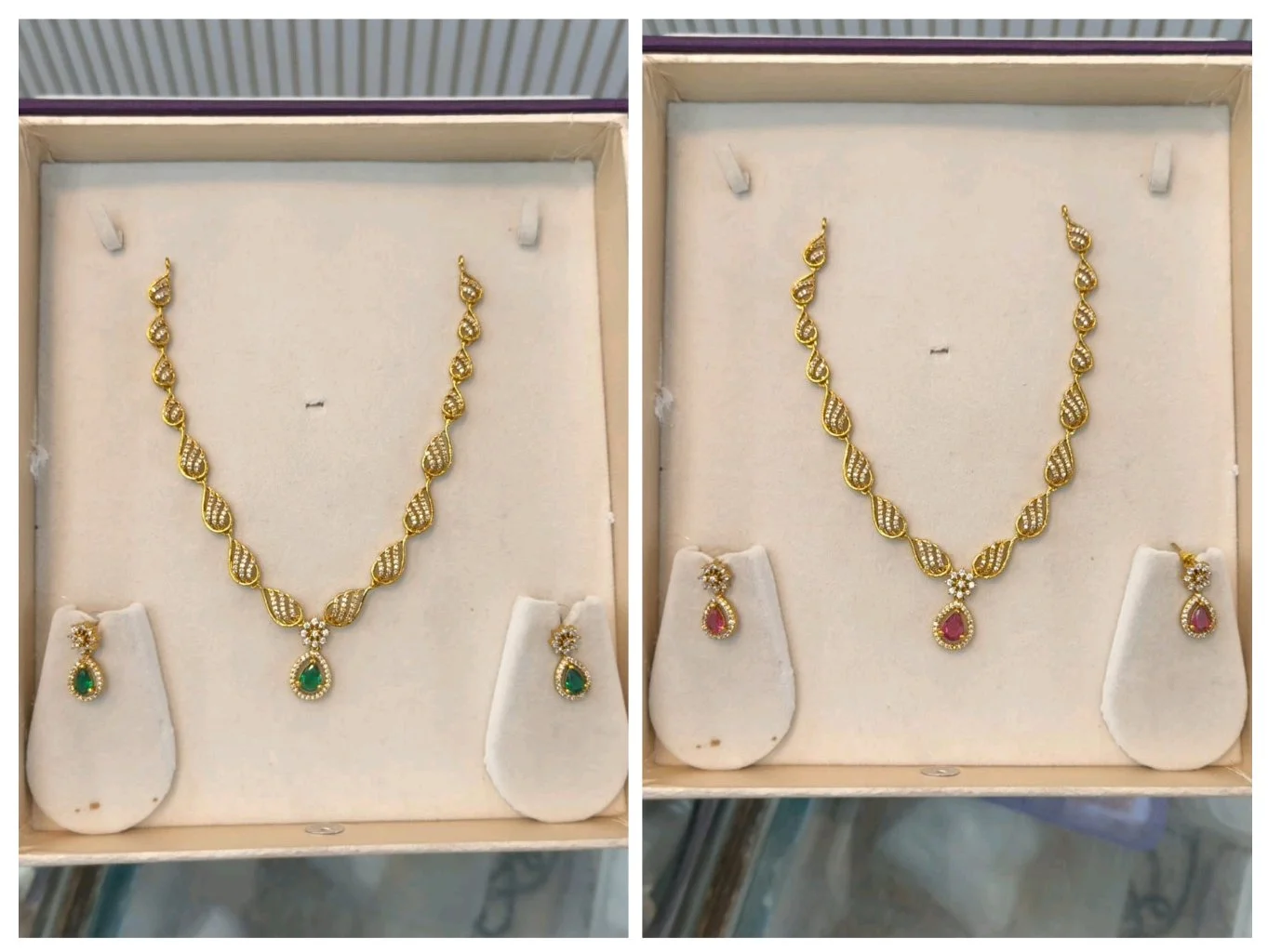 Traditional Gold Plated Peacock Necklace Set 2