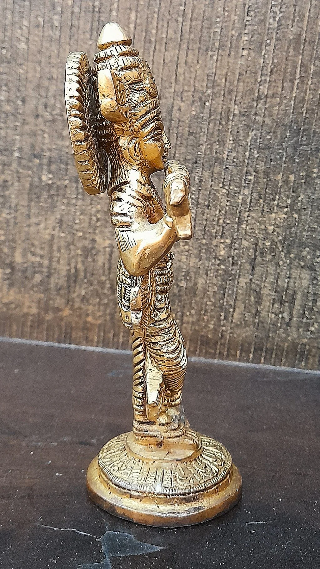 Royal Brass Lord Krishna Idol – Antique Finish | Premium Spiritual Home Décor (Flute Pose) 4