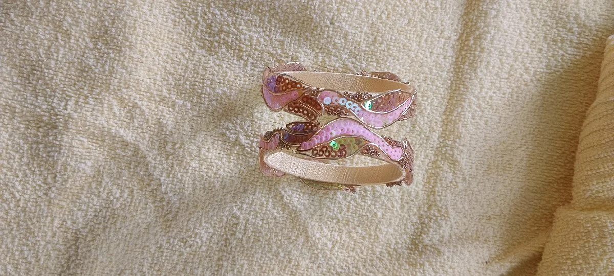 Pastel Petal Sequin Silk Thread Bangles