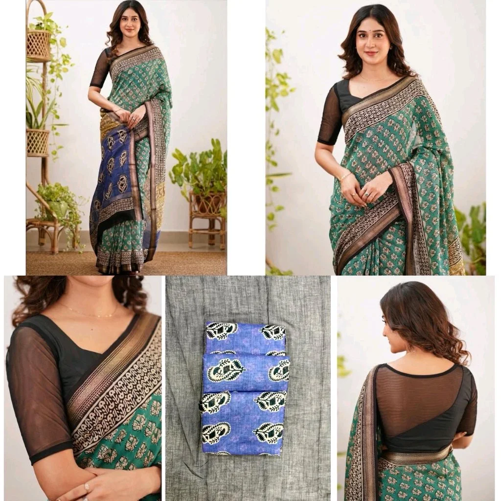 Linen Cotton Sarees 9