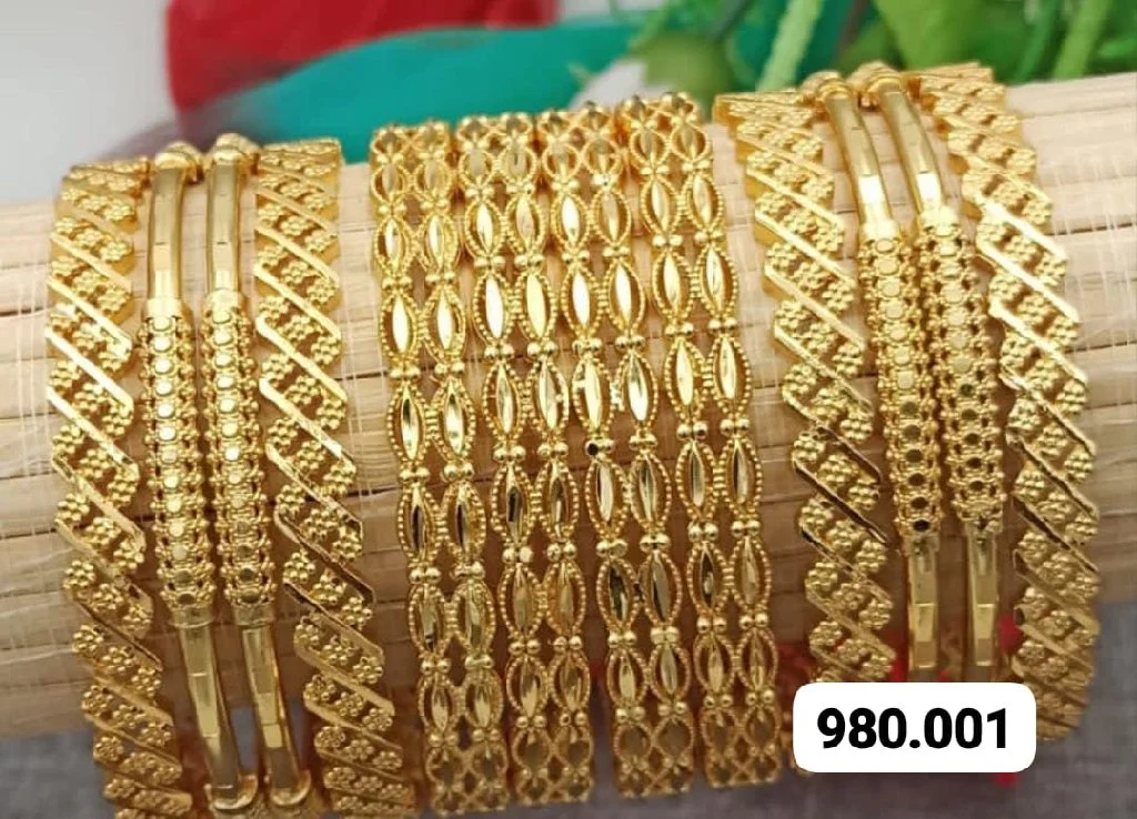 Gold Plated Designer Bangle Set