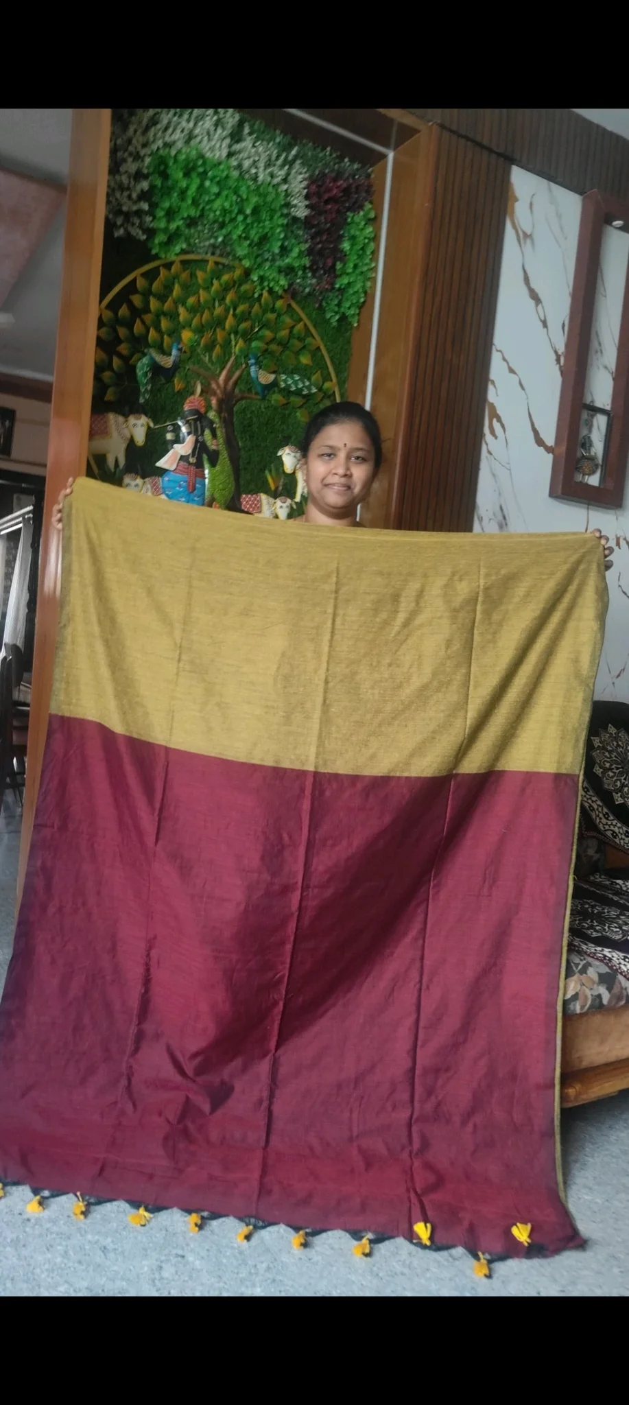 Contrast Pallu With Contrast Blouse Khadhi Cottons thumbnail 4