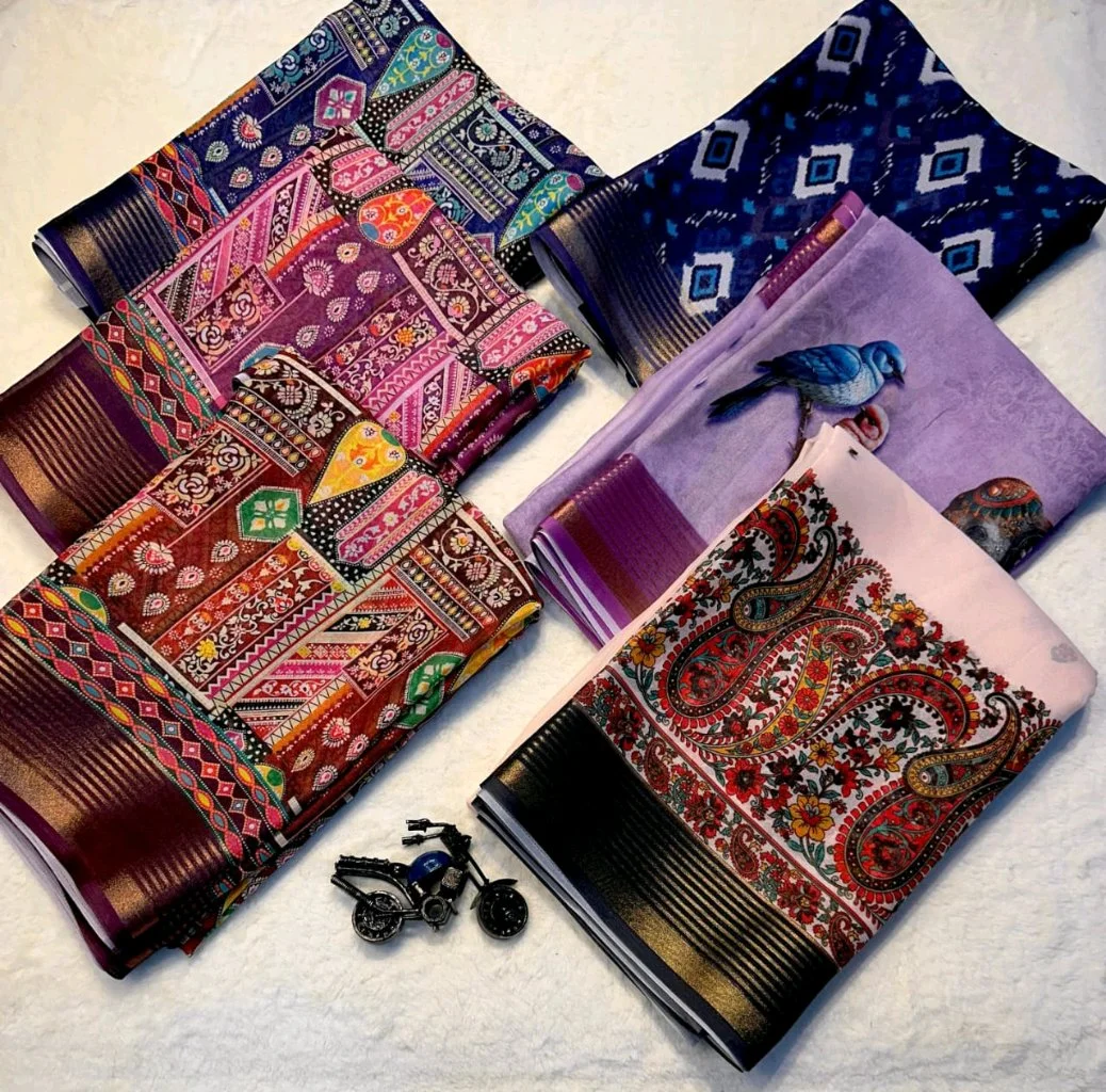 Vibrant Multi-Print Designer Sarees 1