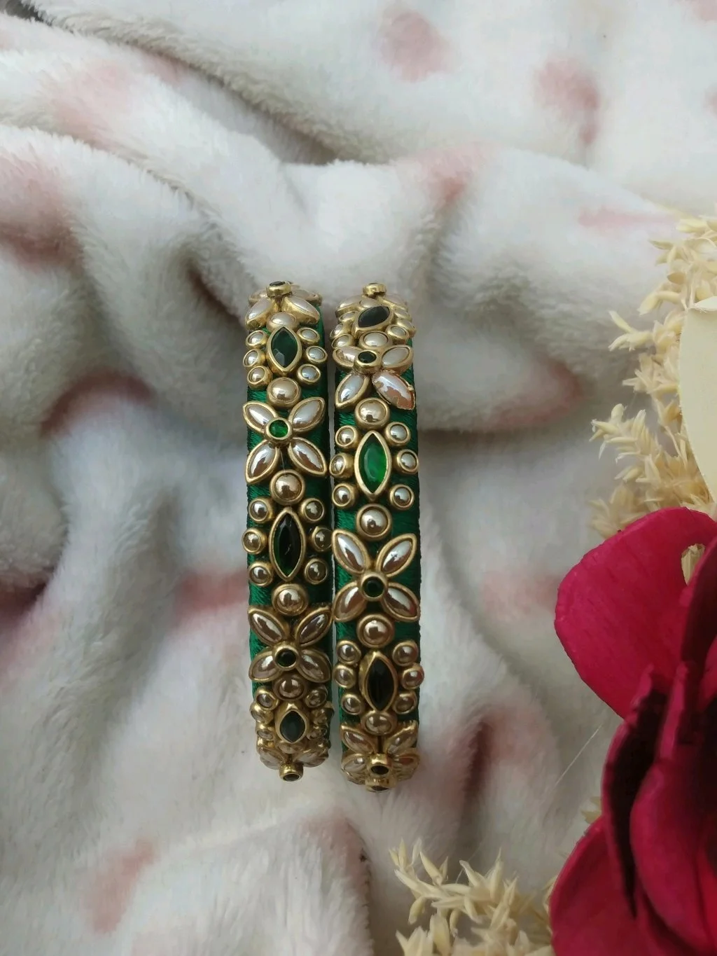 Kundan Silk Thread Bangles