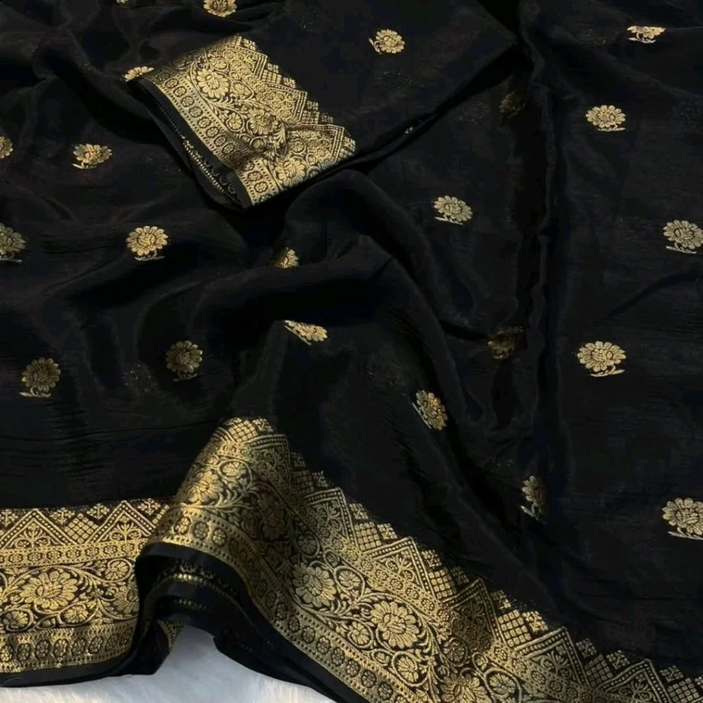 Pure Soft Viscose Crepe Silk Saree 5