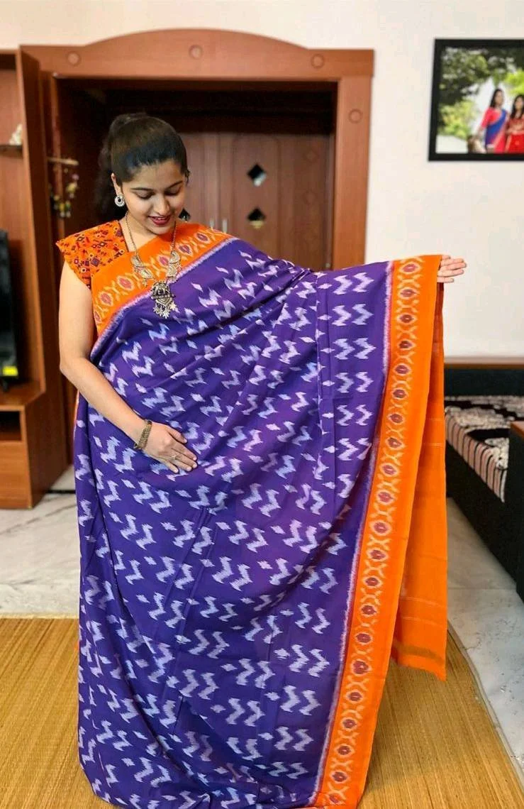 Lenin Saree With Ikkat Pattern 7