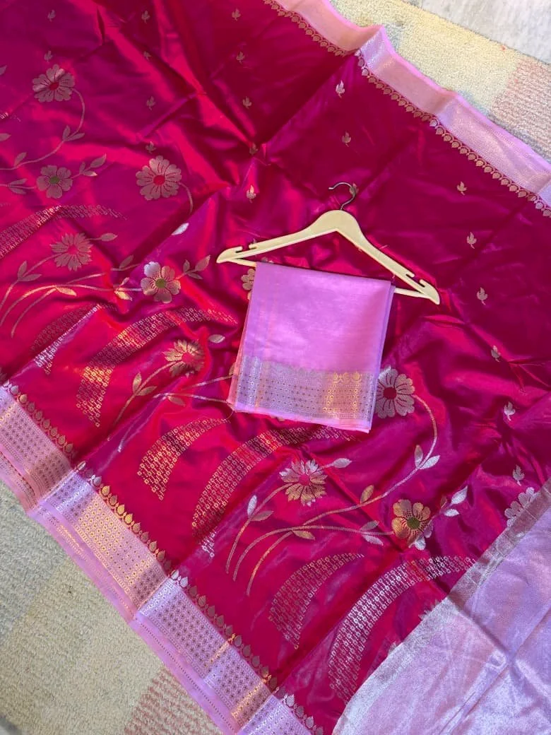 Katan Raw Mango Banarasi Sarees thumbnail 6