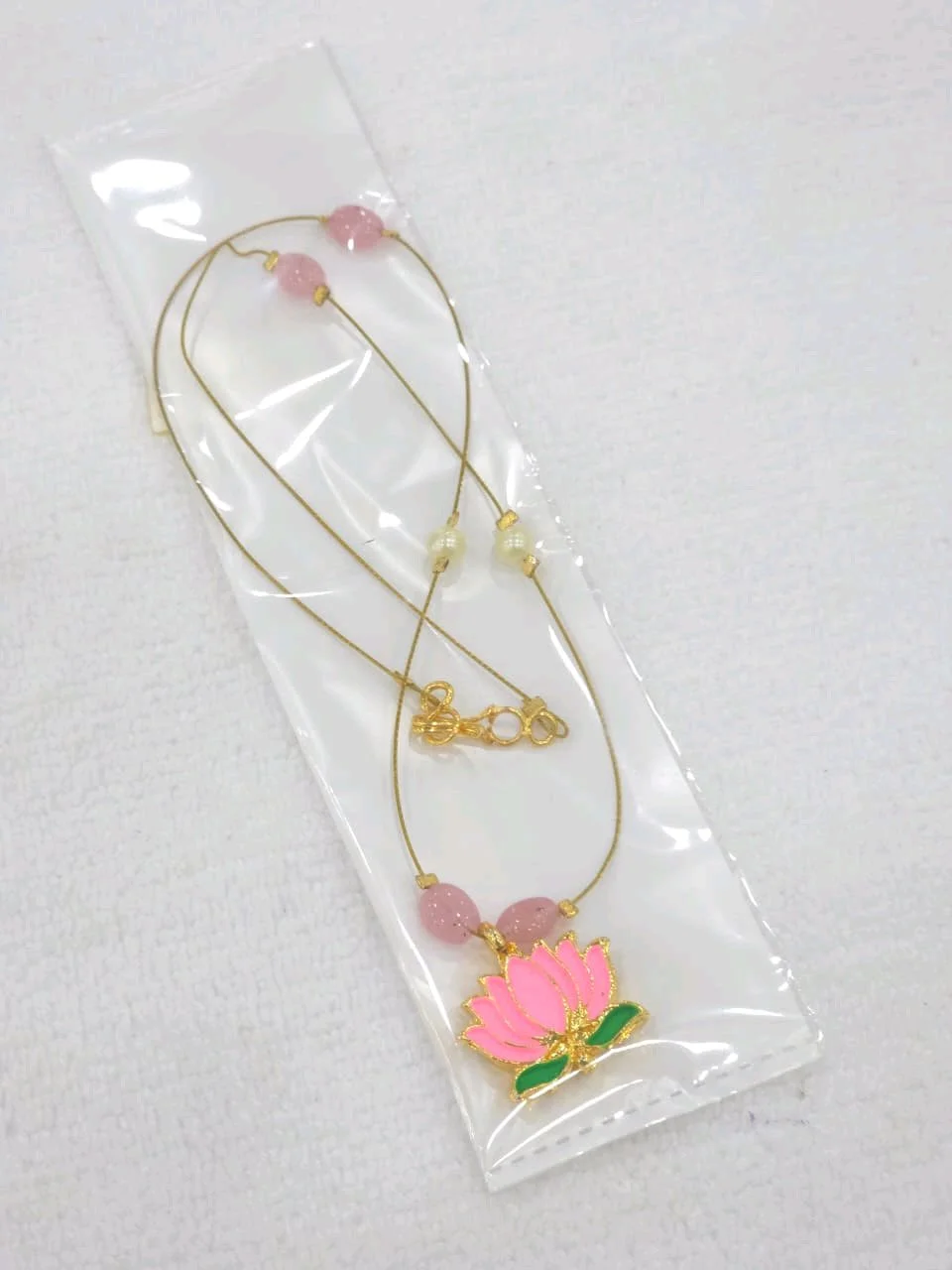 Gold Plated Blue Lotus Invisible Chain thumbnail 3