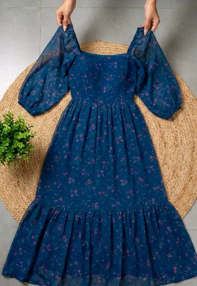 Floral Print Long Sleeve Maxi Dress 5