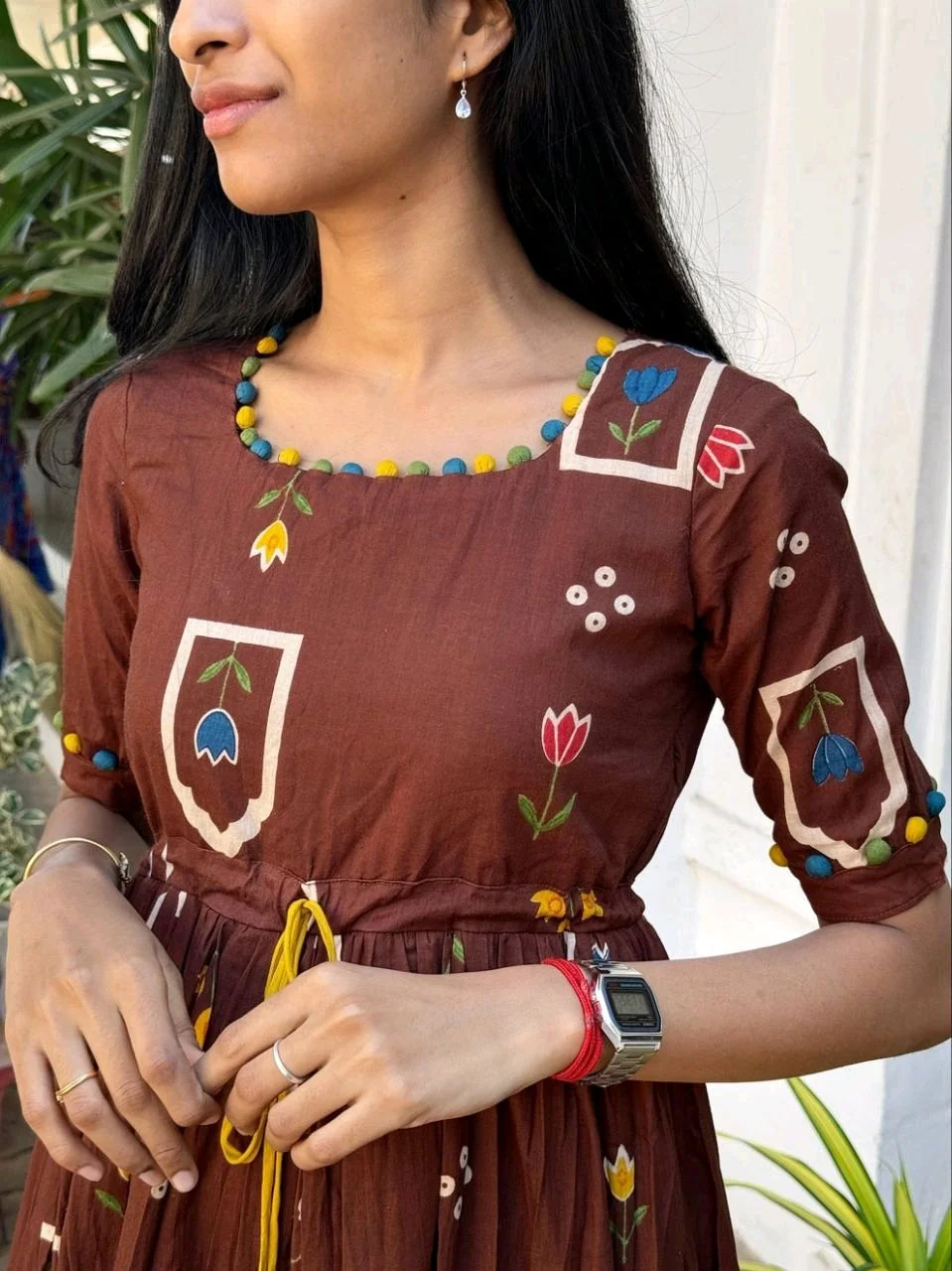 Floral Print Cotton Maxi Dress for Girls 4