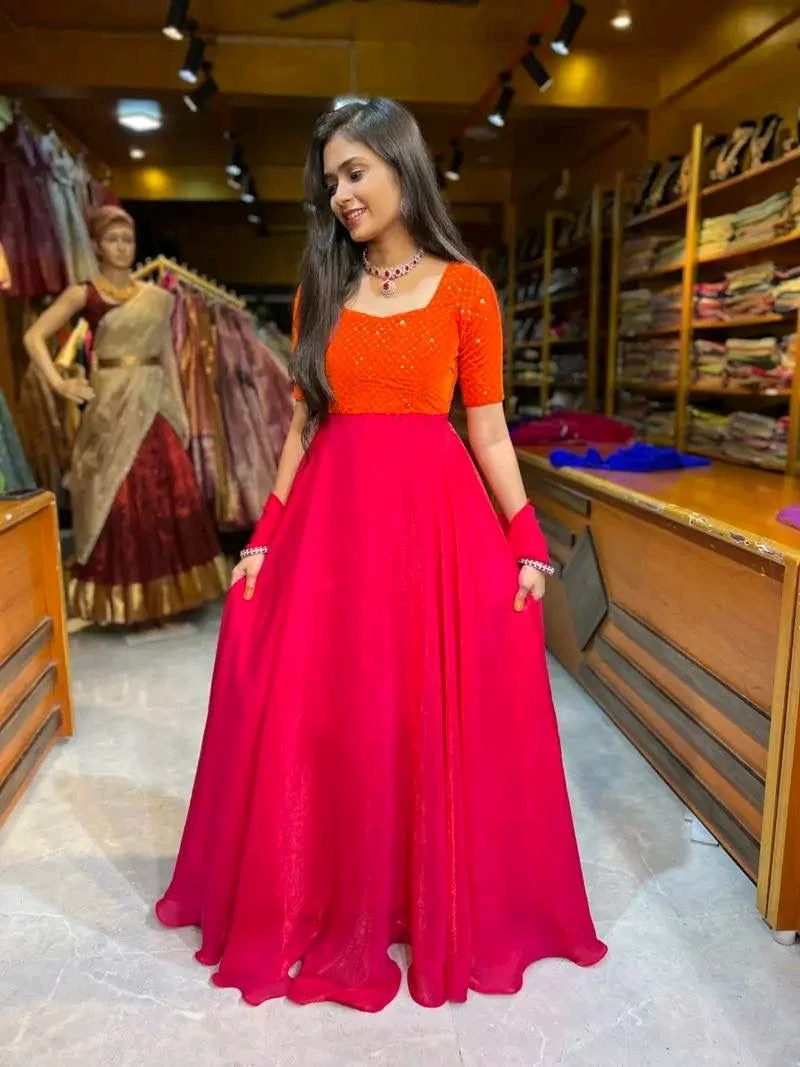 Space Silk Anarkali Dress 9
