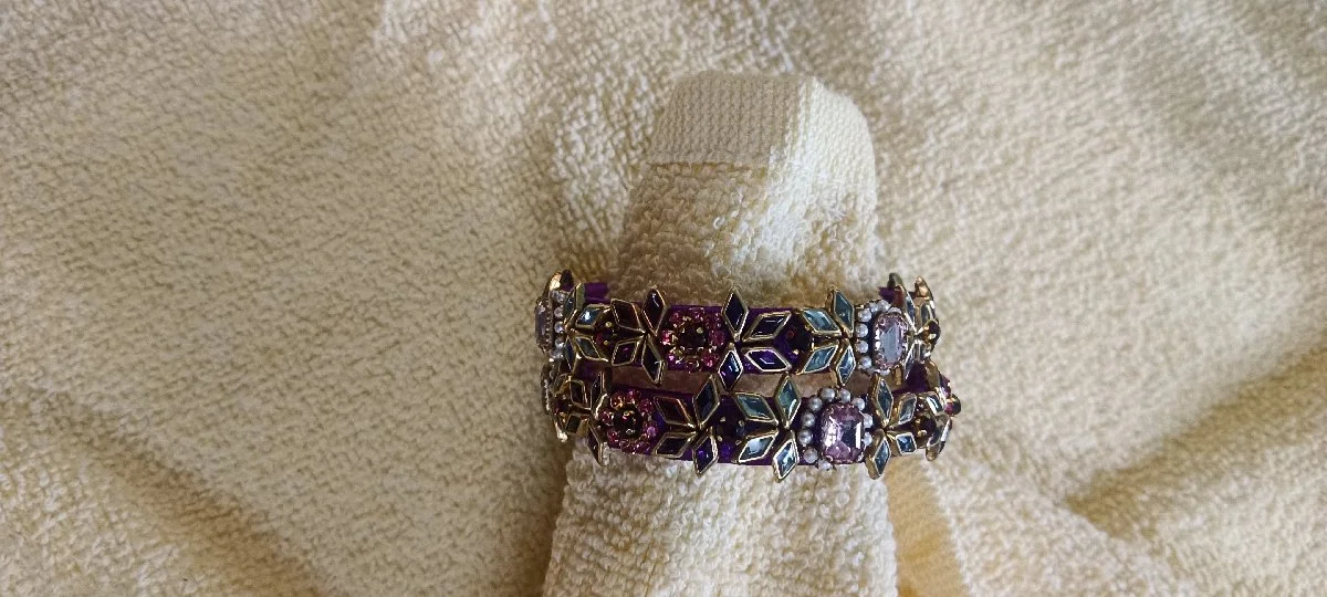 Royal Purple Silk Thread Stone Bangles (Handmade) thumbnail 8