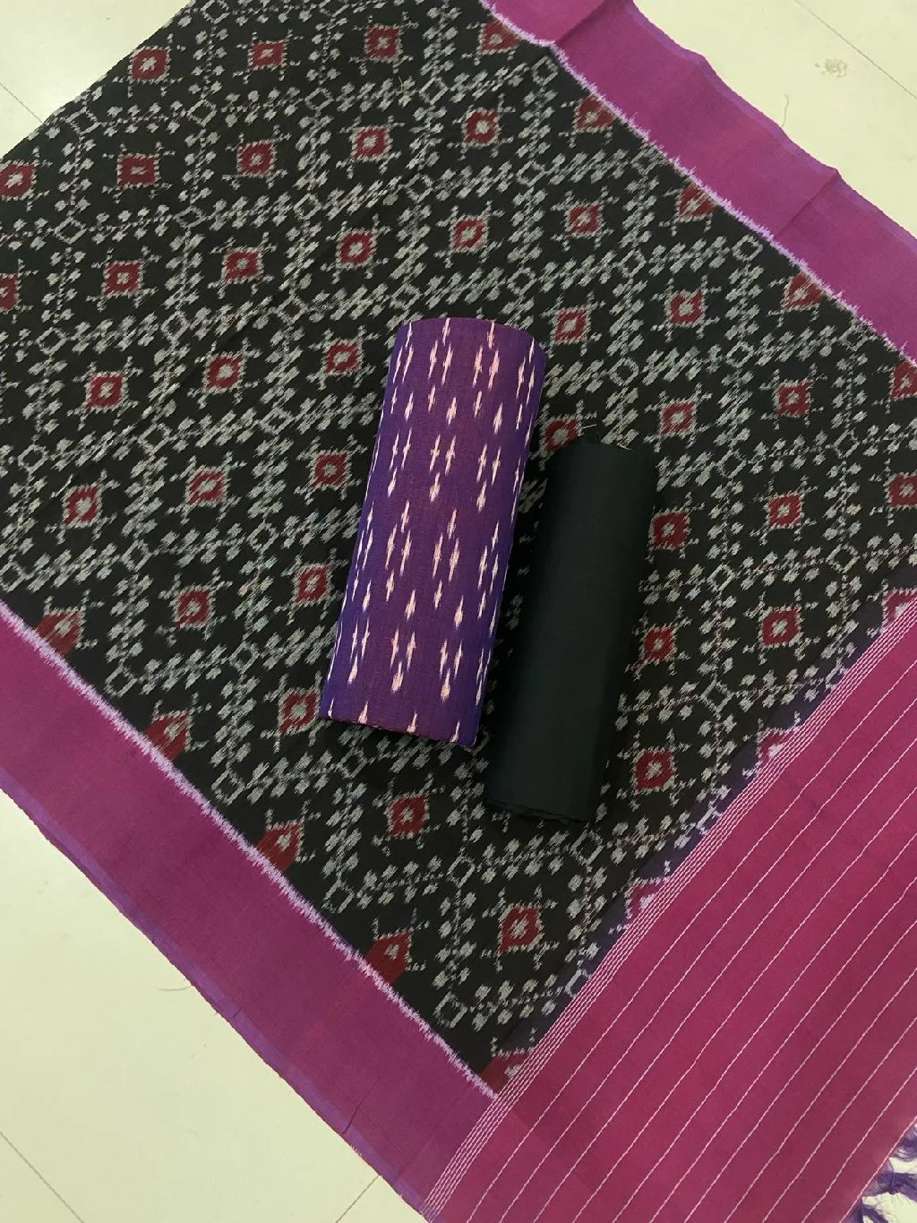 Ikat Print Cotton Dress Material Set thumbnail 3