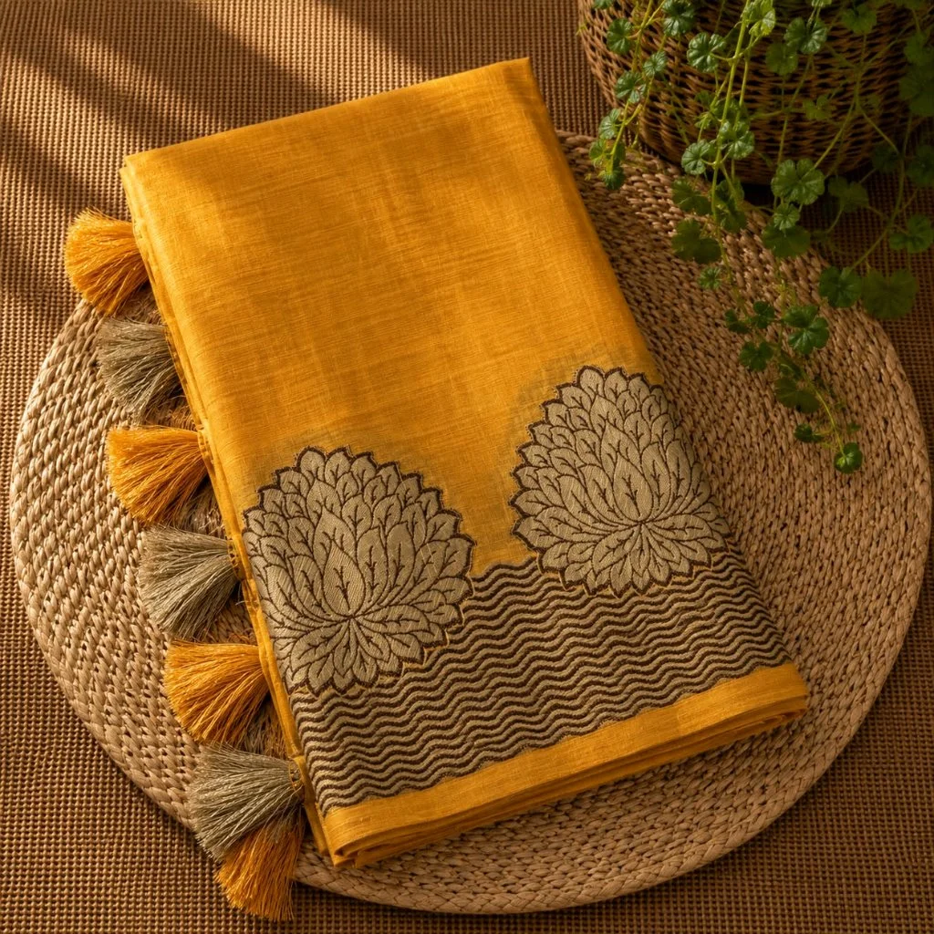Semi Tusser Silk Sarees thumbnail 4