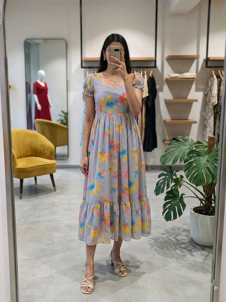 Floral Print Tiered Maxi Dress 4