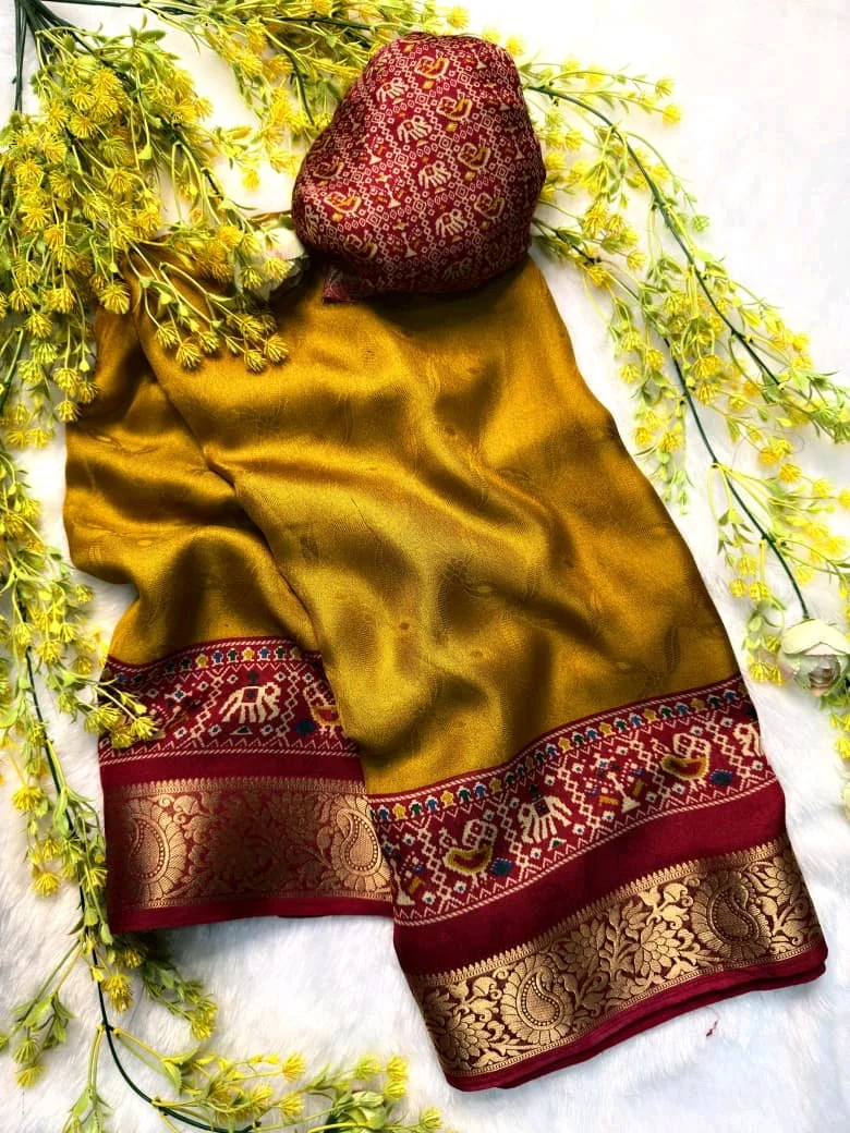 New Ajrakh Nevy Marsh Mellow Self Saree thumbnail 6