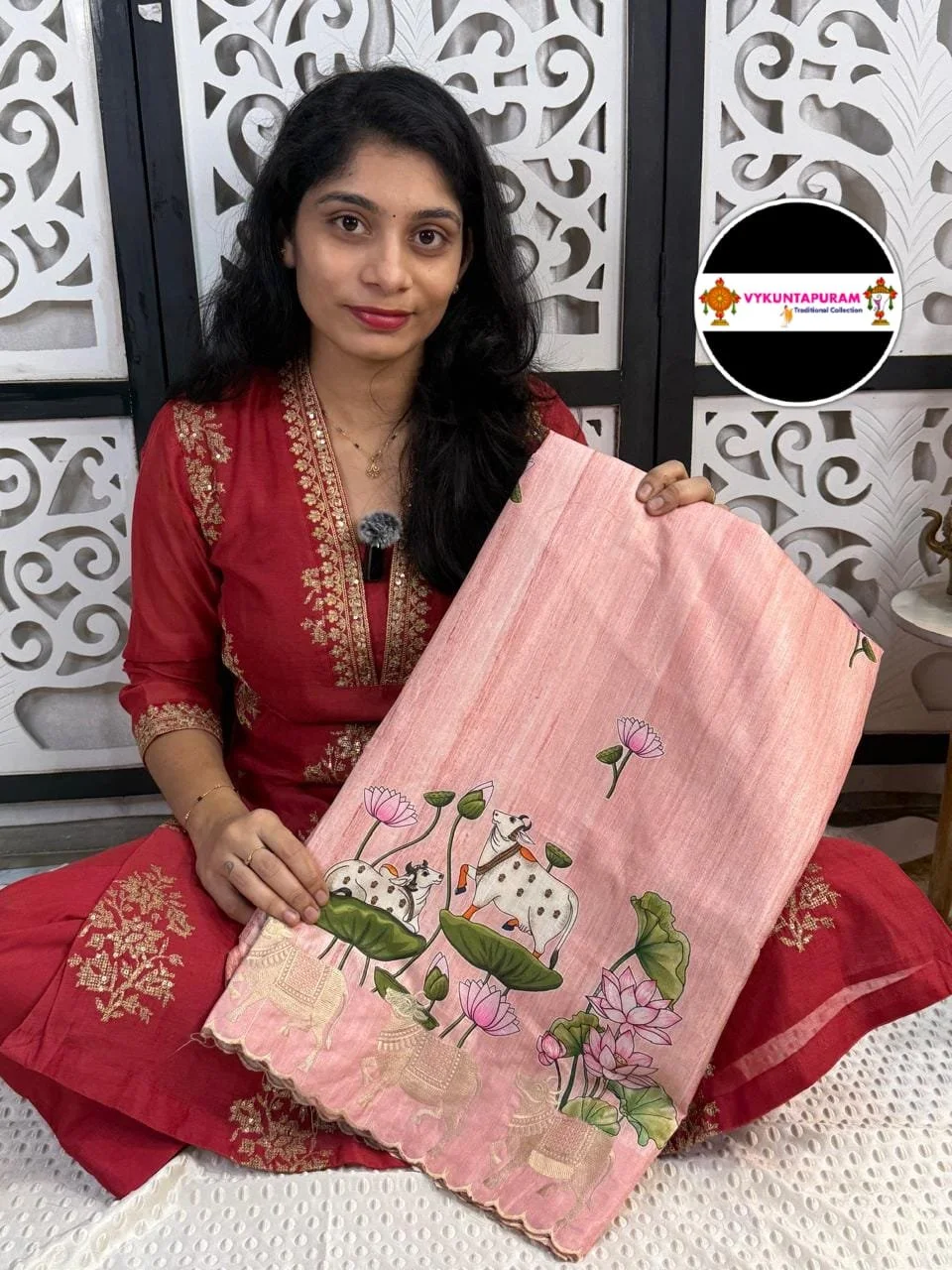 VYKUNTAPURAMNew arrivals…classy light pastal colour sareeBeautiful light weight Tusser saree Allover saree nice colourfully leaf desgin...classy flower scalapup boarder..Price 1399+shipping35 saree available ready to dispatch 1