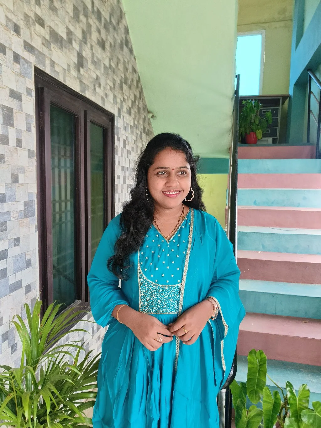 Teal Embroidered Anarkali Kurta Set 2