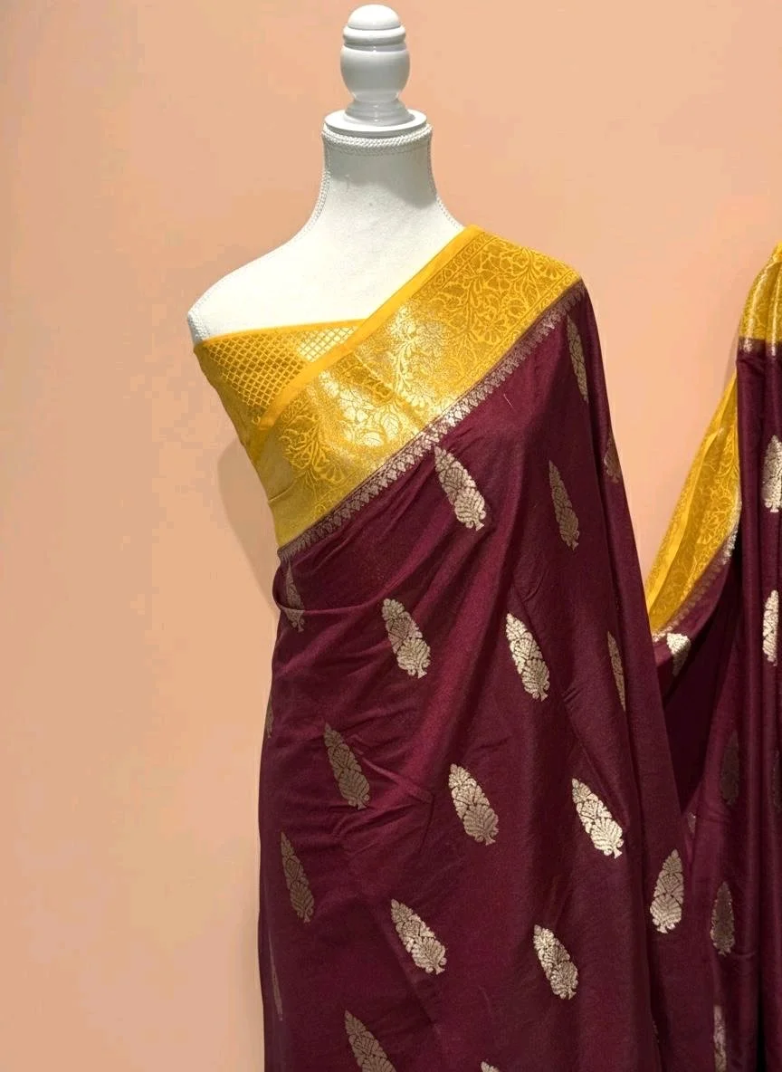 Banarasi katan dyeble lightweight & soft silk saree 2