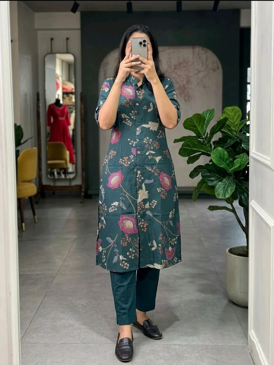 Floral Print Kurta Set with Pants thumbnail 4